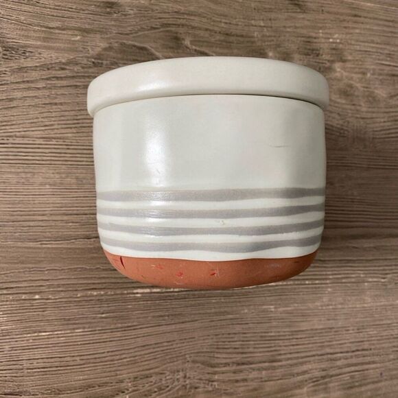 Hearth & Hand Clay Striped Container - Picture 1 of 8